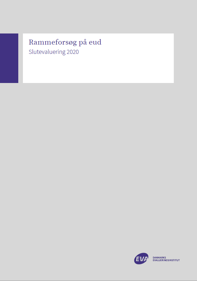 Forside til publikationen ' Rammeforsøg på eud - Slutevaluering 2020'