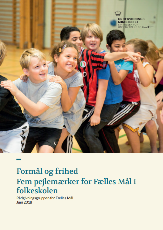 Rapportens forside. Børn i leg i gymnastiksal.