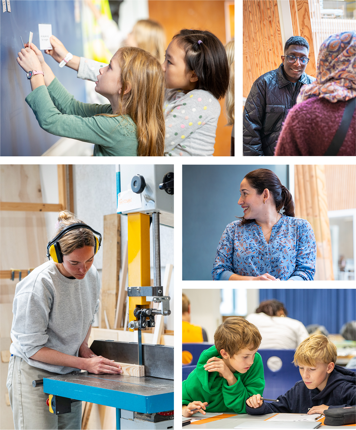 Billeder at undervisere, børn og unge i en undervisningssituation.